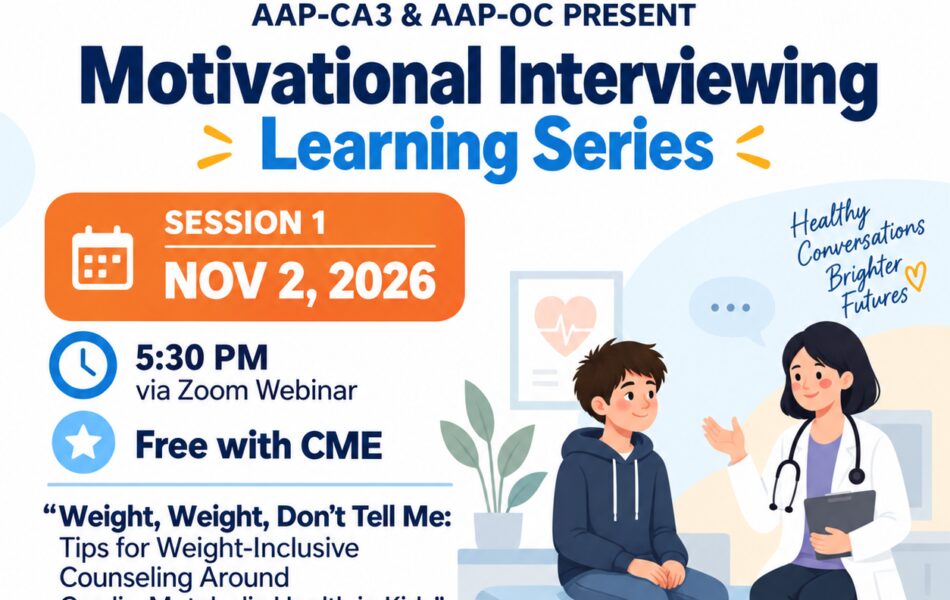 Motivational Interviewing Learning Series: November 2, 2026 at 5:30 PM via Zoom. Free with CME.