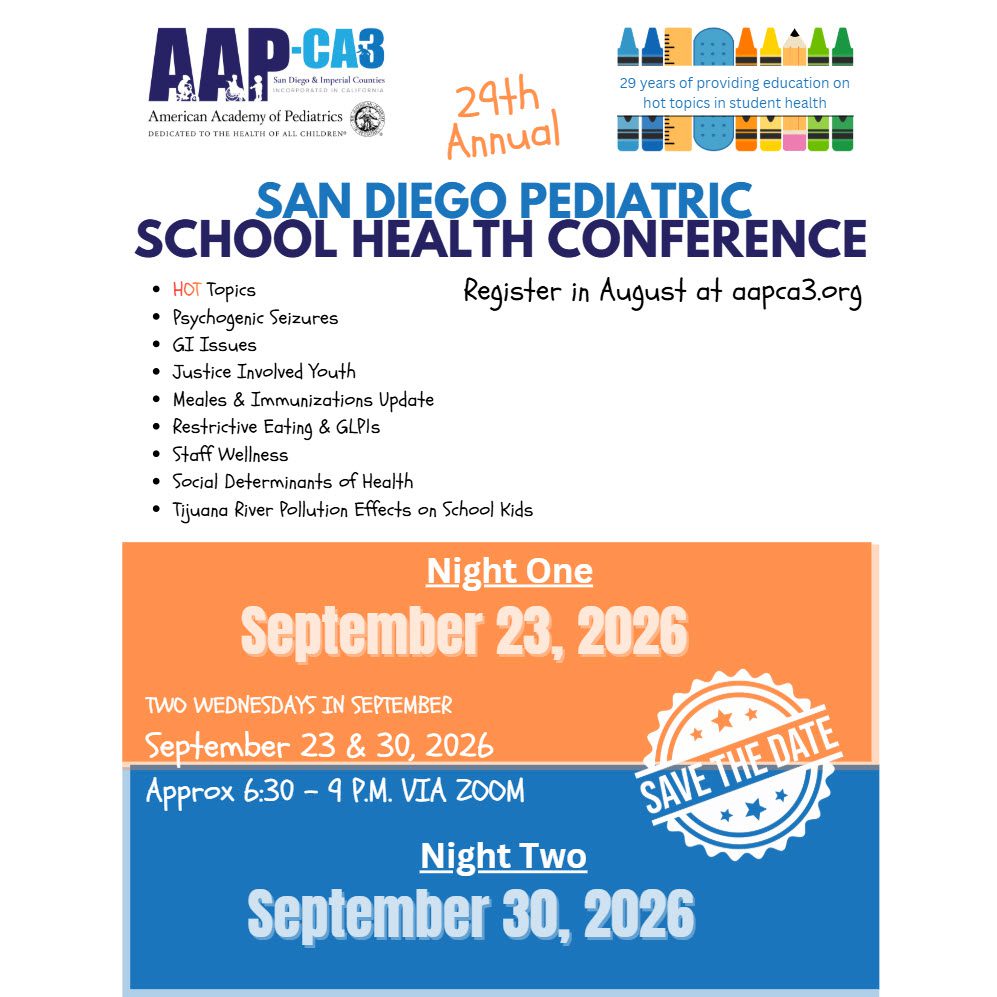 29th Annual San Diego Pediatric School Health Confrence